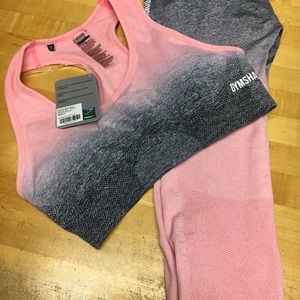 SET: GYMSHARK OMBRÉ SEAMLESS PEACH/PINK CHARCOAL